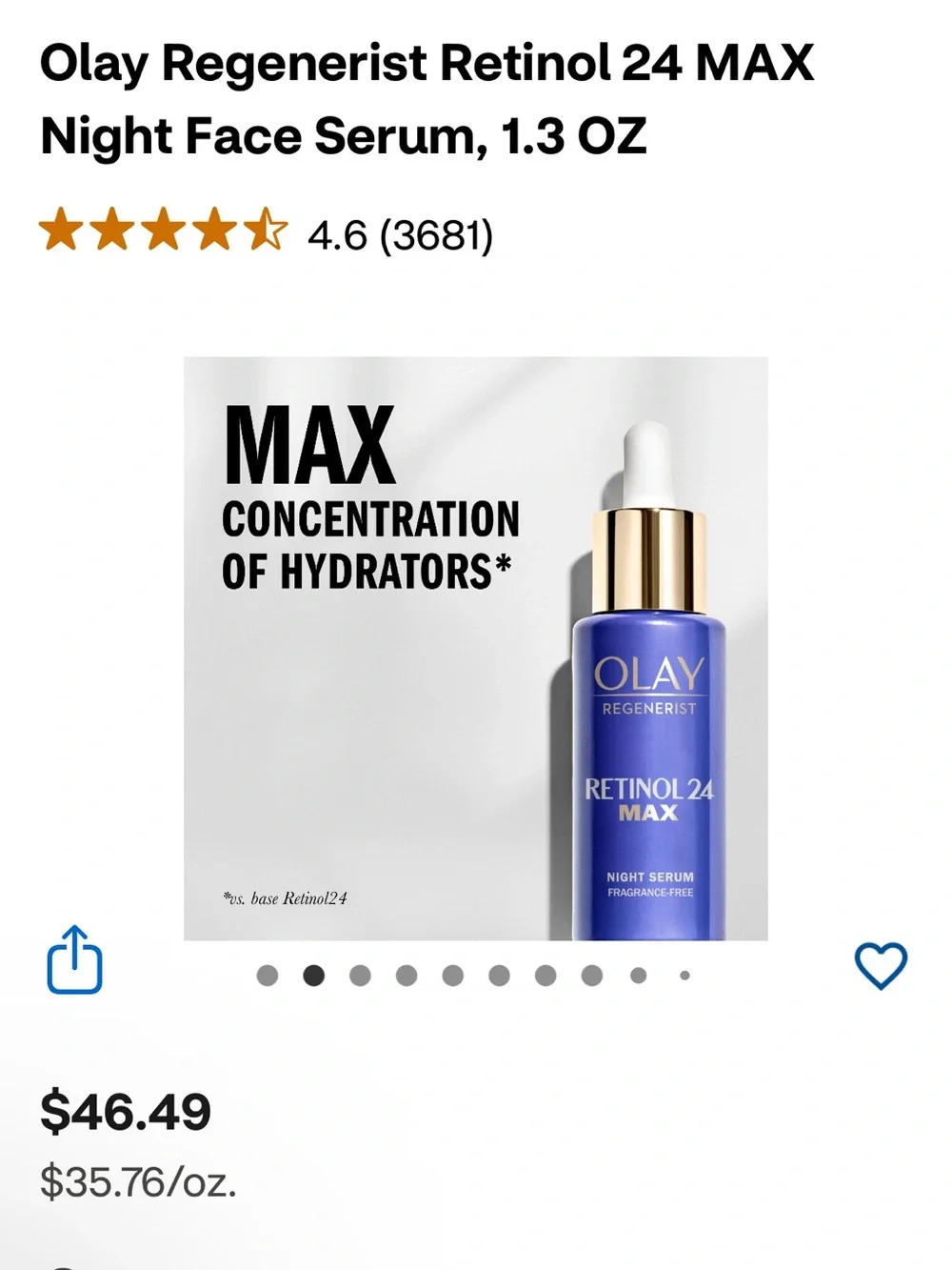 Olay Regenerist Retinol 24 Night Serum - 40 ml